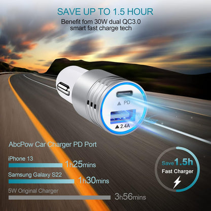 USB C Car Charger Fast Charging C Cord for Samsung Galaxy S23 A14 S22 S21 Ultra/S21+/S20 Fe/Note 20 S10E S9 A01 A71 A72 A52 A32,LG V60 K51 V50 V40 V30,Oneplus 9 Pro 8 8T 7,30W Phone Automobile Adapter